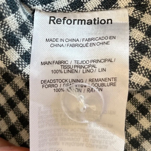 Reformation green gingham peplum bustier sleeveless tank top - Picture 10 of 12